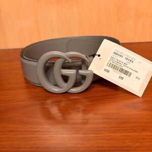 Gucci Light Gray Leather Belt